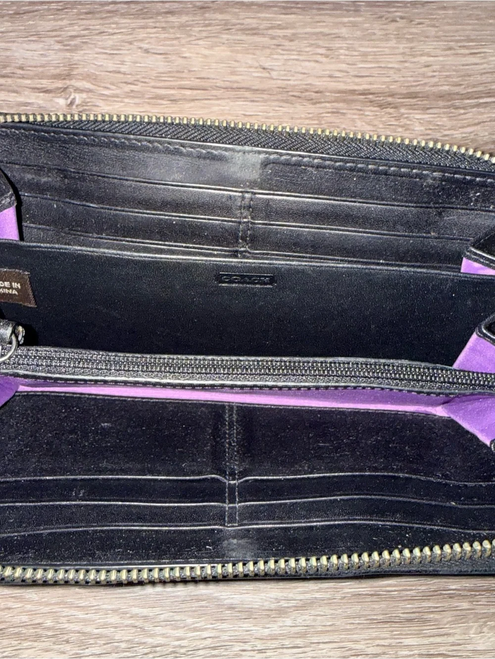 Coach Patchwork Zip-Around Wallet in Black and Neutral Tones - Picture 2 of 2
